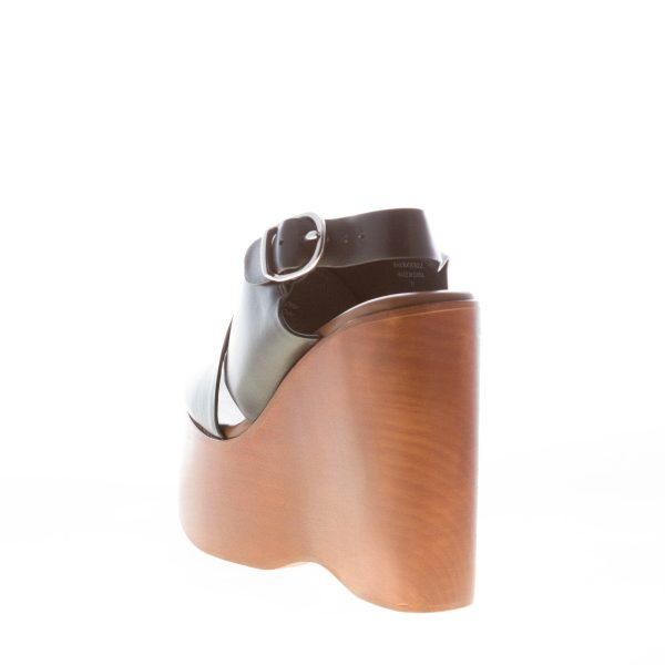 JEFFREY CAMPBELL donna sandalo Fiddle in pelle NERO con zeppa platform. Tacco 13 cm - immagine 3