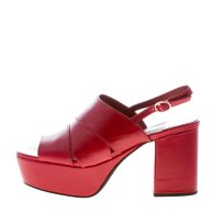JEFFREY CAMPBELL donna sandalo Reliable in pelle ROSSA con platform. Tacco 9 cm