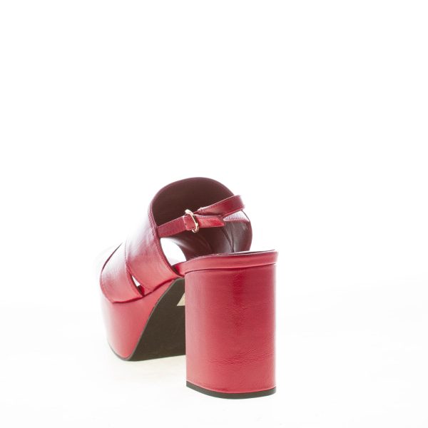 JEFFREY CAMPBELL donna sandalo Reliable in pelle ROSSA con platform. Tacco 9 cm - immagine 3