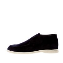 JEROLD WILTON uomo polacchina slip-on in camoscio BLU NOTTE. Suola gomma