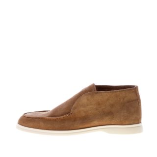 JEROLD WILTON uomo polacchina slip-on in camoscio MARRONE ANTILOPE. Suola gomma