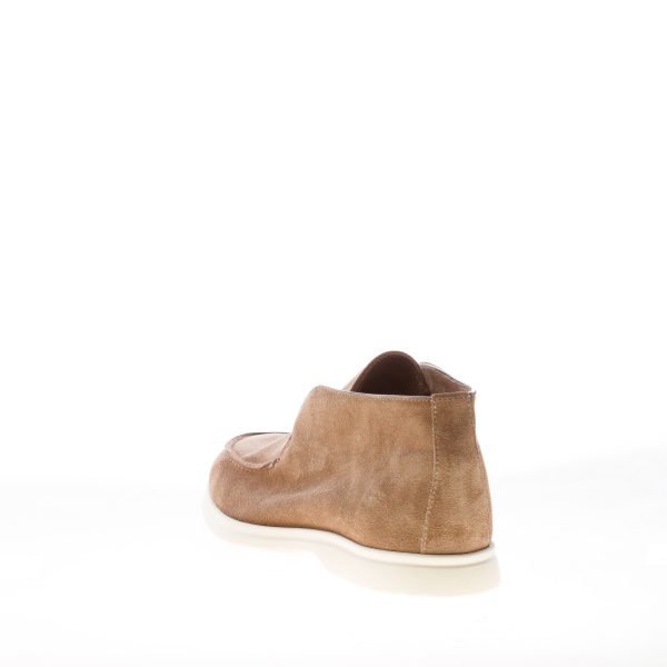 JEROLD WILTON uomo polacchina slip-on in camoscio MARRONE ANTILOPE. Suola gomma - immagine 3