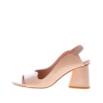 MARA BINI donna sandalo slingback Stella in pelle verniciata NUDE. Tacco 7,5 cm