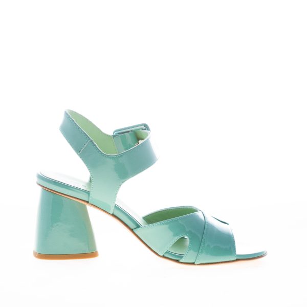 MARA BINI donna sandalo Stella in pelle verniciata TURCHESE. Tacco 7,5 cm - immagine 4