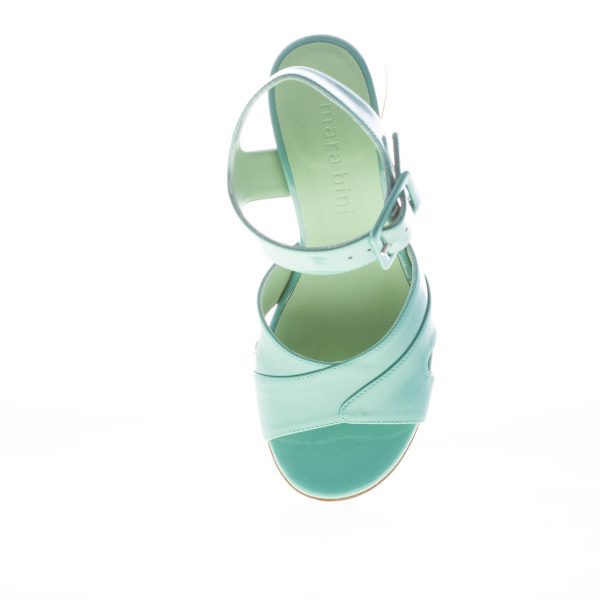 MARA BINI donna sandalo Stella in pelle verniciata TURCHESE. Tacco 7,5 cm - immagine 5