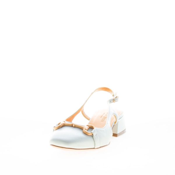 MARA BINI donna scarpa slingback Gilda in nappa CELESTE con morsetto. Tacco 3,5 cm - immagine 2