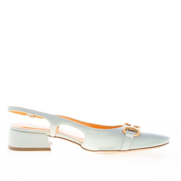 MARA BINI donna scarpa slingback Gilda in nappa CELESTE con morsetto. Tacco 3,5 cm - immagine 4