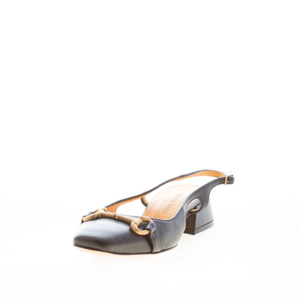 MARA BINI donna scarpa slingback Gilda in pelle NERO con morsetto. Tacco 3,5 cm - immagine 2