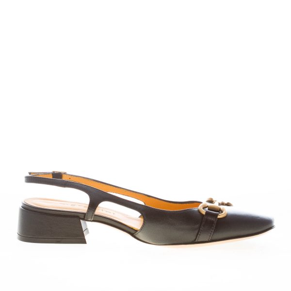 MARA BINI donna scarpa slingback Gilda in pelle NERO con morsetto. Tacco 3,5 cm - immagine 4