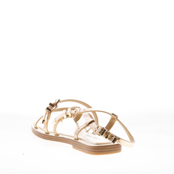 MICHAEL KORS donna sandalo infradito Darrington Flat in pelle metallizzata ORO - immagine 3