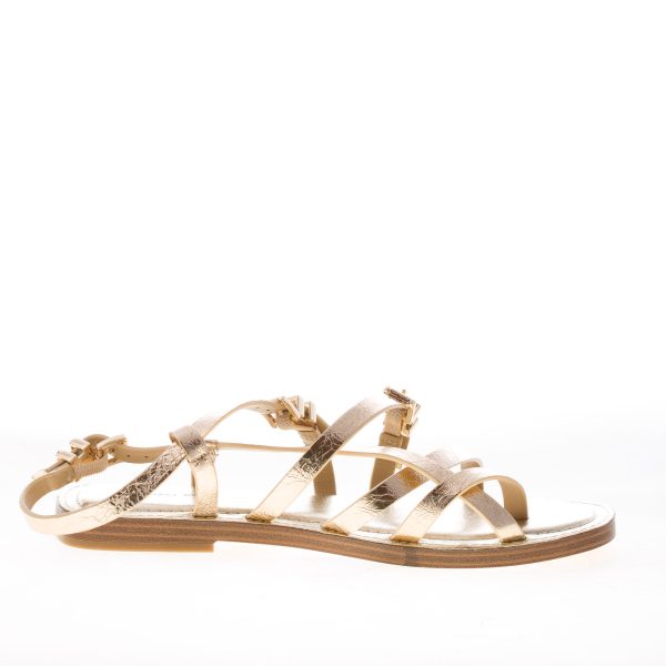 MICHAEL KORS donna sandalo infradito Darrington Flat in pelle metallizzata ORO - immagine 4