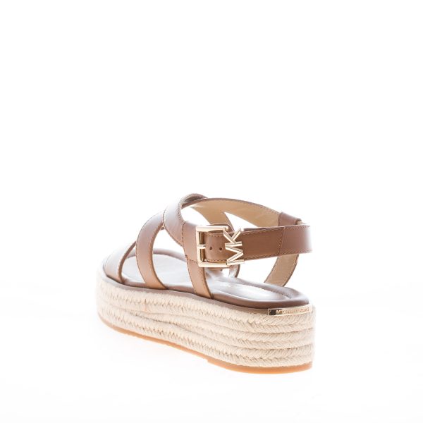 MICHAEL KORS donna sandalo Lynn Espadrille in pelle CUOIO. Zeppa in corda 4,5 cm - immagine 3