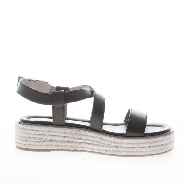 MICHAEL KORS donna sandalo Lynn Espadrille in pelle NERO. Zeppa in  corda 4,5 cm - immagine 4