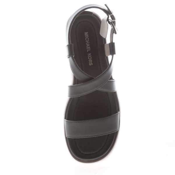 MICHAEL KORS donna sandalo Lynn Espadrille in pelle NERO. Zeppa in  corda 4,5 cm - immagine 5