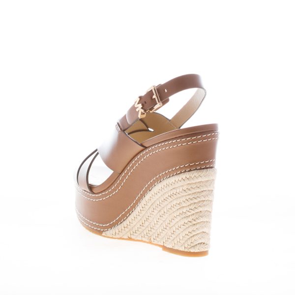 MICHAEL KORS donna sandalo Nora Wedge in pelle CUOIO. Zeppa in corda di 13 cm - immagine 3