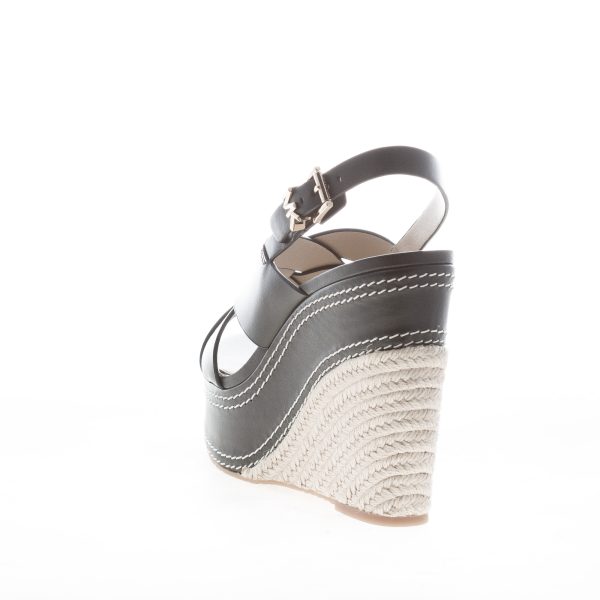 MICHAEL KORS donna sandalo Nora Wedge in pelle NERO. Zeppa in  corda di 13 cm - immagine 3