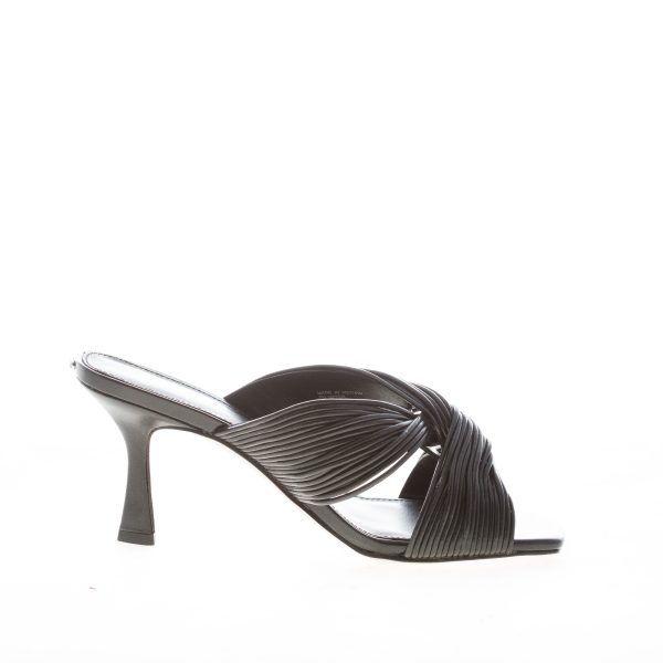 MICHAEL KORS donna sandalo slide Alessia Mule in eco-pelle NERO con nodo. Tacco 8 cm - immagine 4