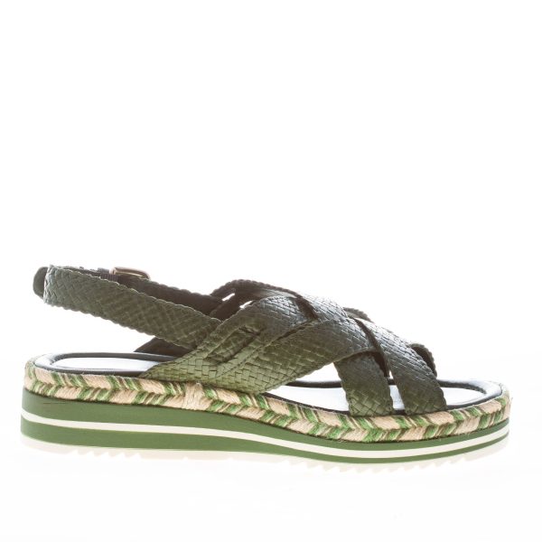 PONS QUINTANA (Mariacristina) donna sandalo Milan in pelle intrecciata MUSCHIO. Zeppa 4 cm - immagine 4