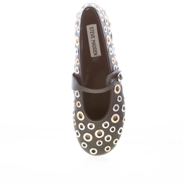 STEVE MADDEN donna ballerina Rejoice in similpelle NERO con anelli - immagine 5