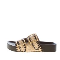 STEVE MADDEN donna sandalo ciabatta On Deck in rafia NATURALE e NERO con fibbie