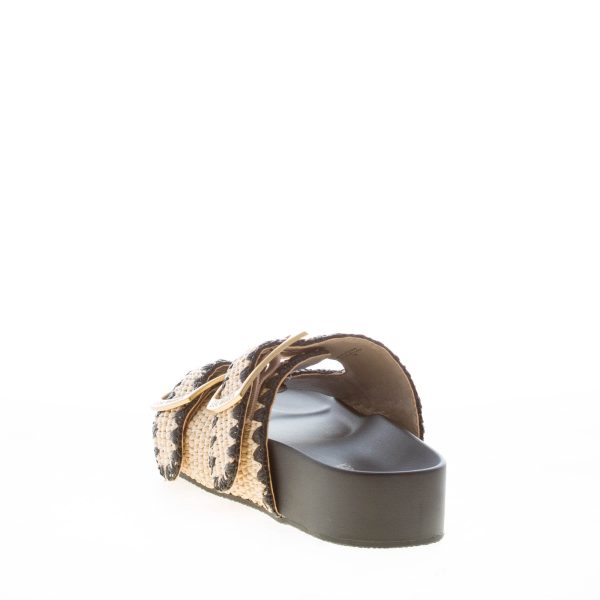 STEVE MADDEN donna sandalo ciabatta On Deck in rafia NATURALE e NERO con fibbie - immagine 3