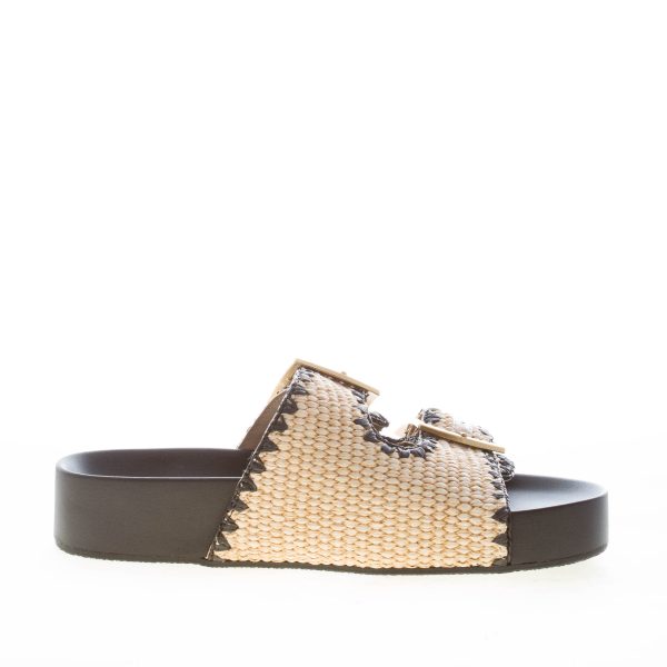 STEVE MADDEN donna sandalo ciabatta On Deck in rafia NATURALE e NERO con fibbie - immagine 4