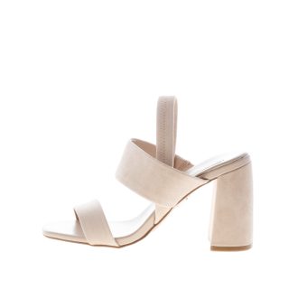 STEVE MADDEN donna sandalo Maizie in camoscio CREMA. Tacco 8,5 cm