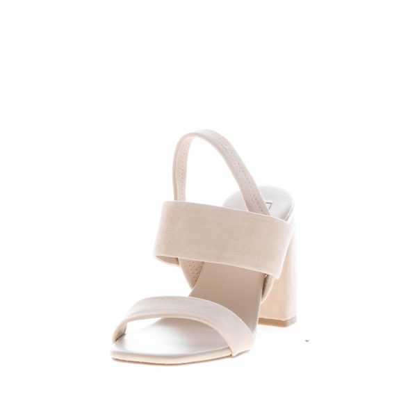 STEVE MADDEN donna sandalo Maizie in camoscio CREMA. Tacco 8,5 cm - immagine 2