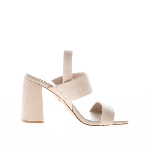 STEVE MADDEN donna sandalo Maizie in camoscio CREMA. Tacco 8,5 cm - immagine 4
