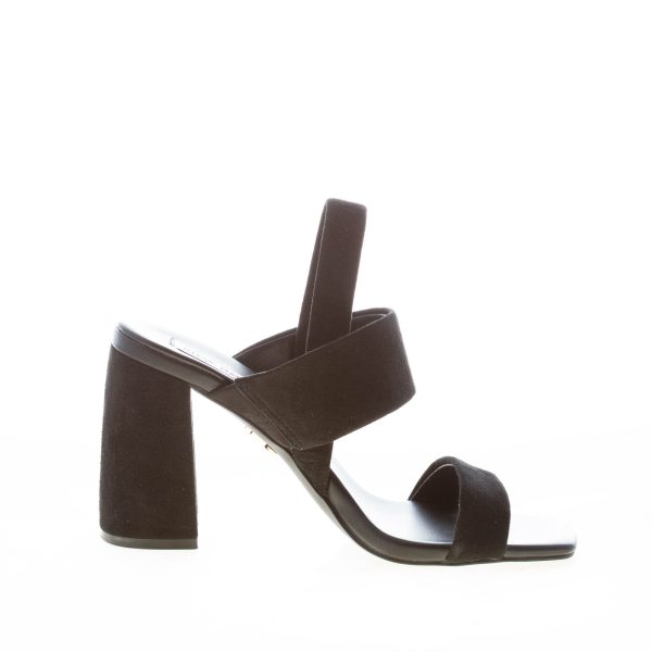 STEVE MADDEN donna sandalo Maizie in camoscio NERO. Tacco 8,5 cm - immagine 4