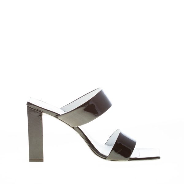 VICINI sandall mule in vernice NERO. Tacco 8,5 cm - immagine 4