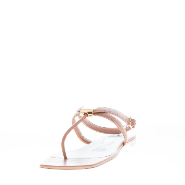 VICINI sandalo infradito basso in nappa ROSA NUDE. Tacco 1 cm - immagine 2