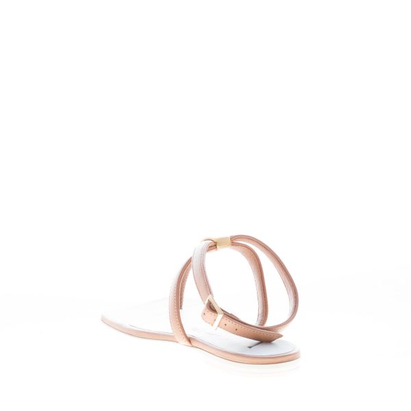 VICINI sandalo infradito basso in nappa ROSA NUDE. Tacco 1 cm - immagine 3