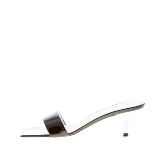 VICINI sandalo mule in vernice NERO con fascia. Tacco 5 cm