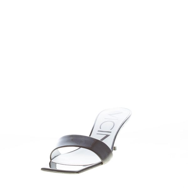 VICINI sandalo mule in vernice NERO con fascia. Tacco 5 cm - immagine 2