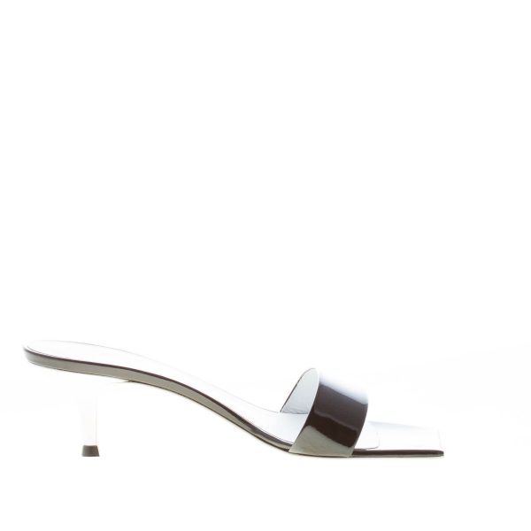 VICINI sandalo mule in vernice NERO con fascia. Tacco 5 cm - immagine 4