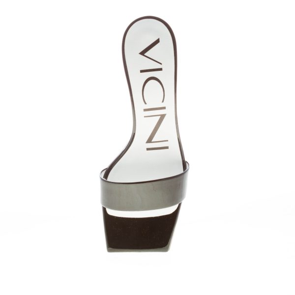 VICINI sandalo mule in vernice NERO con fascia. Tacco 5 cm - immagine 5