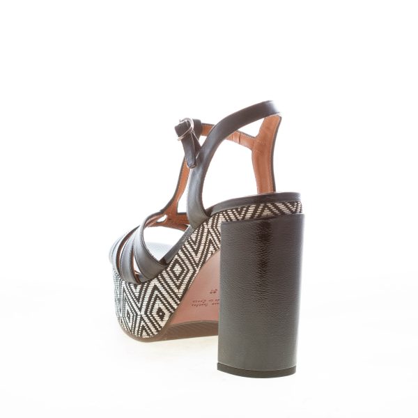 CHIE MIHARA donna sandalo Junni in pelle NERO con maxi platform. Tacco 11 cm - immagine 3