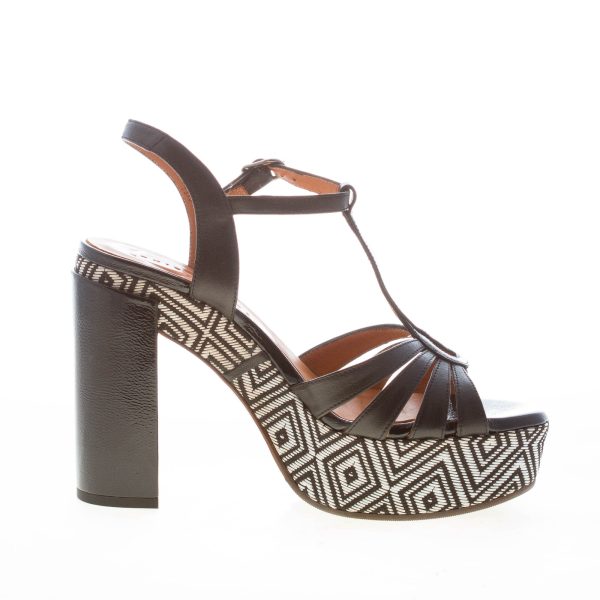 CHIE MIHARA donna sandalo Junni in pelle NERO con maxi platform. Tacco 11 cm - immagine 4
