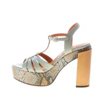 CHIE MIHARA donna sandalo Junni in pelle VERDE GIADA con maxi platform. Tacco 11 cm