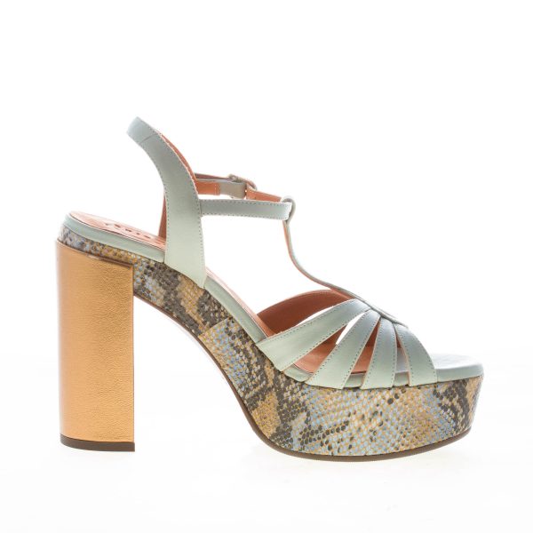 CHIE MIHARA donna sandalo Junni in pelle VERDE GIADA con maxi platform. Tacco 11 cm - immagine 4