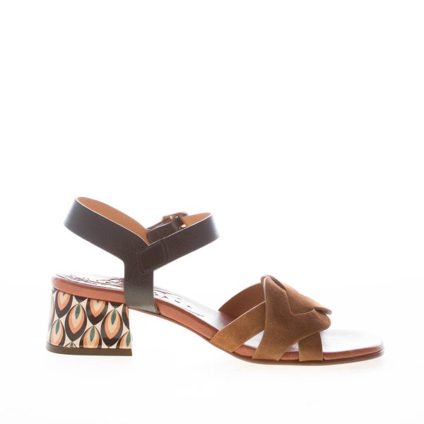 CHIE MIHARA donna sandalo Quaura in camoscio MARRONE e pelle NERO. Tacco 4,5 cm - immagine 4