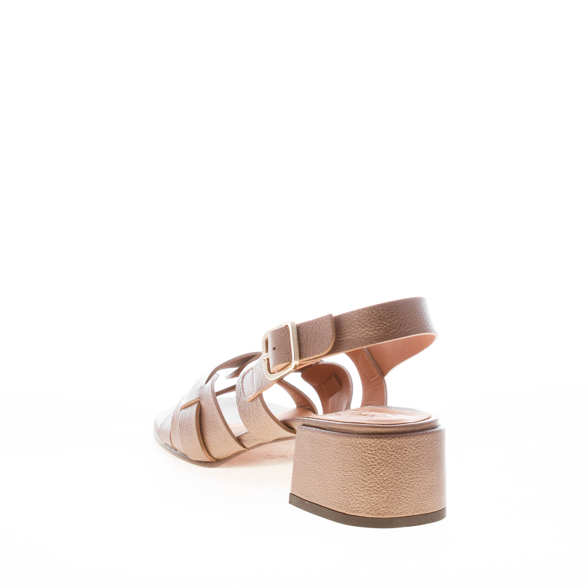 CHIE MIHARA donna sandalo Quori in pelle martellata MOKA. Tacco 4,5 cm - immagine 3