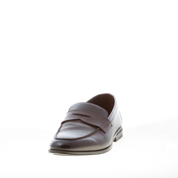 DOUCAL'S uomo mocassino penny in pelle TESTA DI MORO con mascherina. Suola gomma - immagine 2