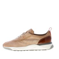 SANTONI uomo sneaker running in nabuk BEIGE e marrone