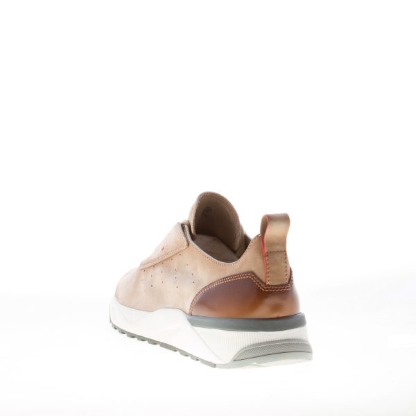 SANTONI uomo sneaker running in nabuk BEIGE e marrone - immagine 3