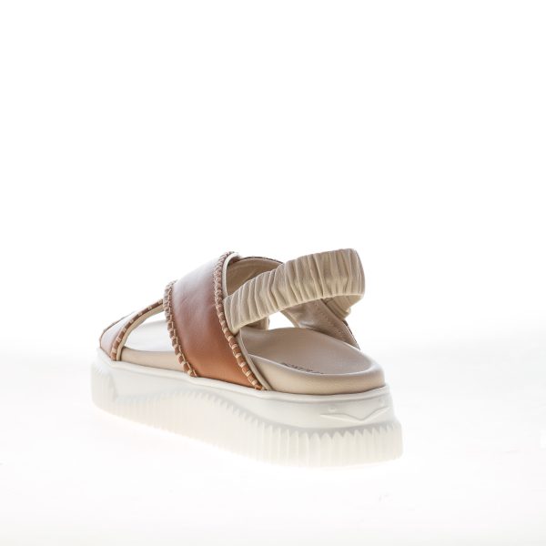 VOILE BLANCHE donna sandalo Swami in pelle MARRONE e BEIGE. Zeppa 4,5 cm - immagine 3
