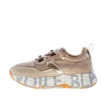 VOILE BLANCHE donna sneaker Club105 in camoscio e tessuto a rete BEIGE e platino