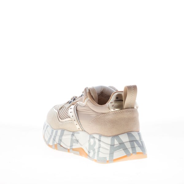 VOILE BLANCHE donna sneaker Club105 in camoscio e tessuto a rete BEIGE e platino - immagine 3