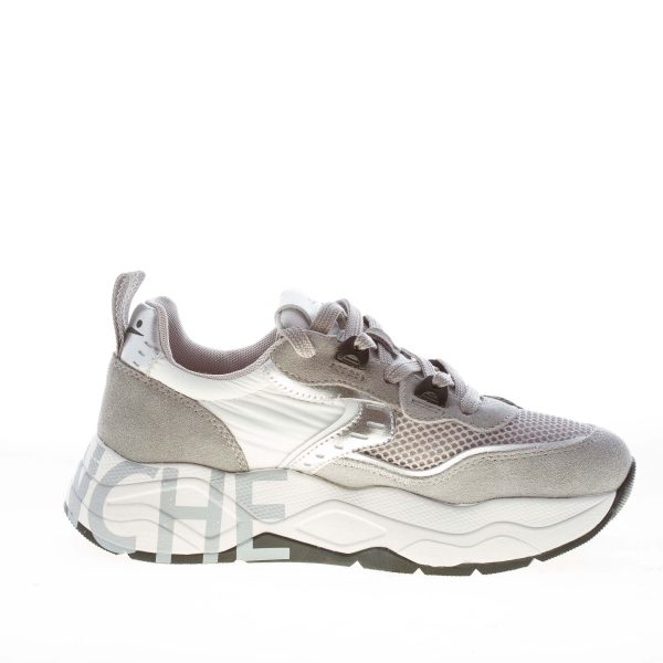VOILE BLANCHE donna sneaker Club105 in camoscio e tessuto a rete GRIGIO - immagine 4